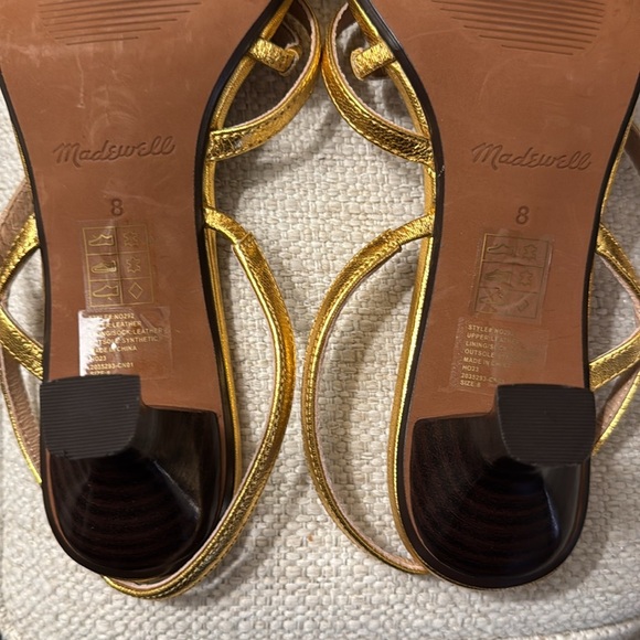 Madewell The Felicia Slingback Sandal in Bright Gold - Picture 8 of 9